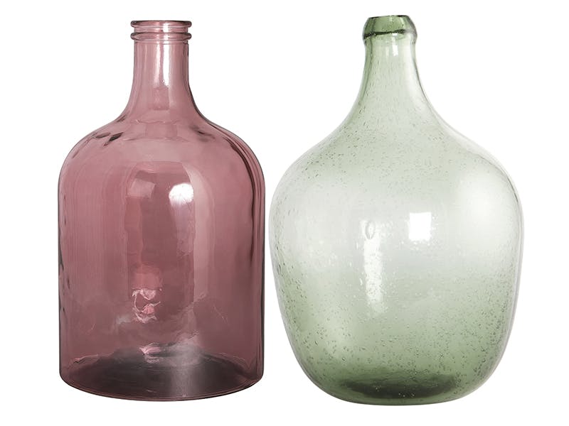 Fargede glassflasker til pynt Fargede glassflasker til pynt